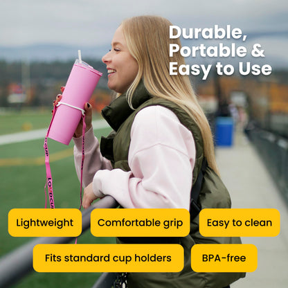 The LoudCup 23oz Reusable Water Bottle (Jet Black) – 2-in-1 Travel Tumbler & Noisemaker – BPA-Free, Blow Horn & Cup with Slide Lid – Perfect for Sports Events, Game Day, Tailgating & Parties