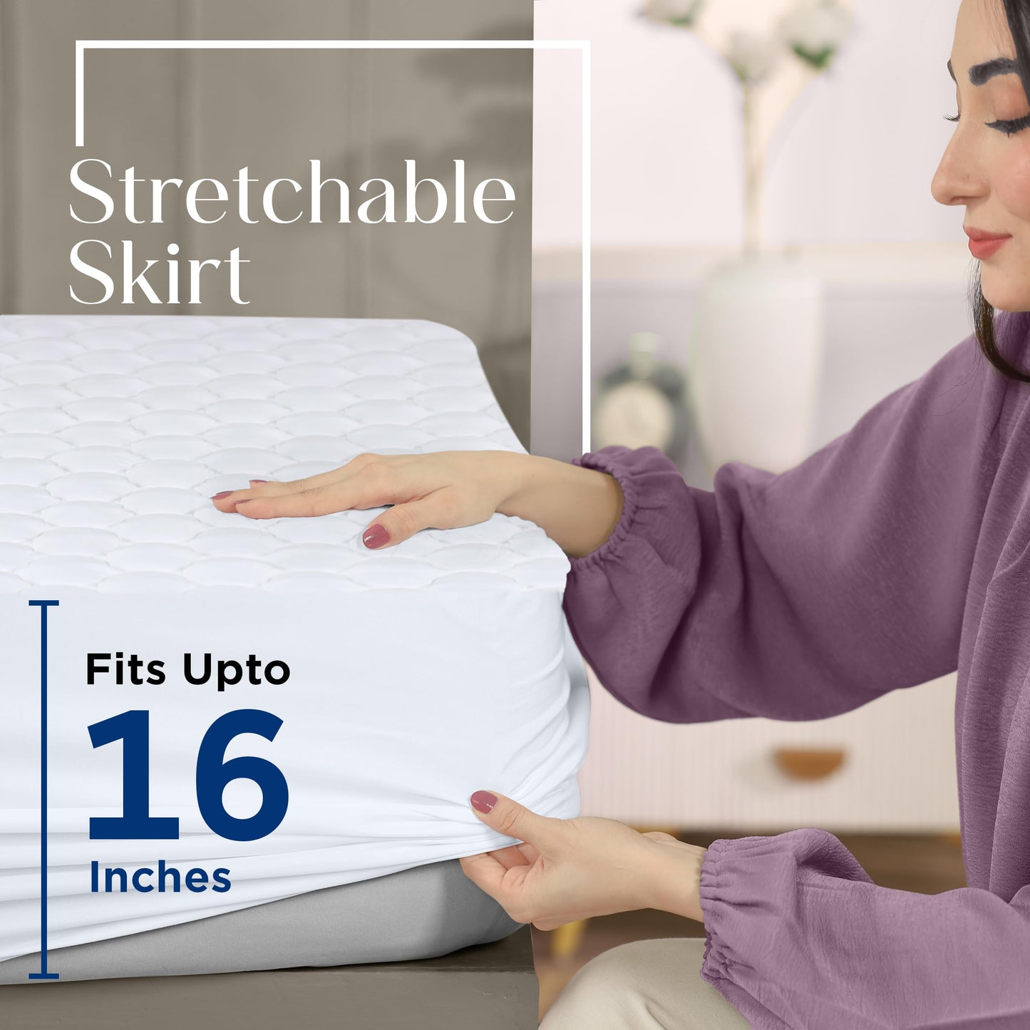Utopia Bedding Waterproof Mattress Protector, Full/Double Mattress Pad, Quilted Fitted Cover Stretches up to 16 Inches Deep Pocket (White)