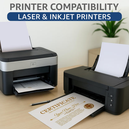 50 Certificate Paper 8.5 x 11 for Printing - Blank Certificate Papers for Award Certificates & Diploma Paper - Premium White Award Papers Cardstock for Awards & Certificates Graduation