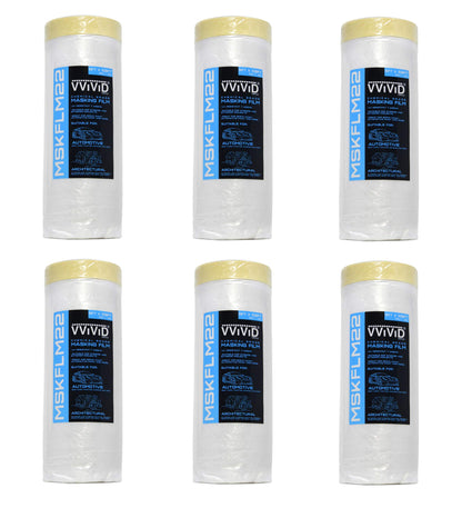 Chemical Grade Heavy-Duty Self-Adhesive Tape and Drape Masking Film Plastic Drop Cloth (6-Piece Value Pack (60" x 108ft))