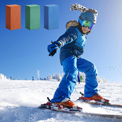 3 Pcs Gummy Rubber Abrasive Stone- Edge Grinding Rubber Block Stone- Soft Snowboard Gummy Stone- Snowboard Ski Stone for Removing Rust and Burrs (Blue 60 Grit, Green 120 Grit)