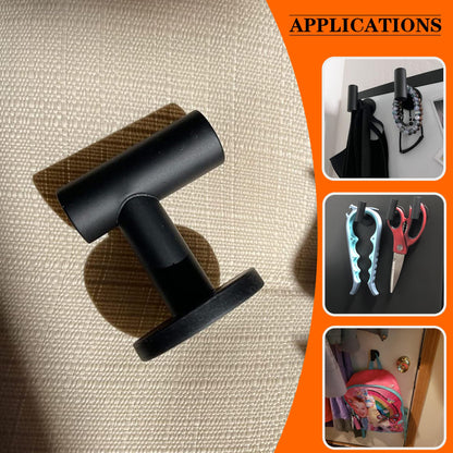 ULIBERMAGNET Magnetic Hooks Heavy Duty,Strong Magnetic Coat Hooks for Hanging,Anti-Slip Rubber Coated Magnet Hooks for Door Wrenth Towel Kitchen Locker Classroom Cruise Cabins(4 Packs,Matte Black)