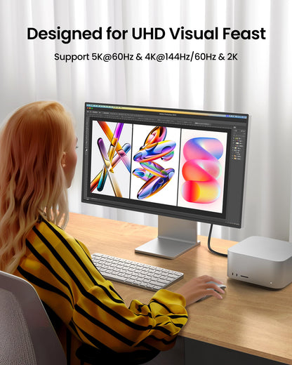 Silkland USB C Monitor Display Cable [4K@144Hz/60Hz 8K@30Hz], USB C 3.2 Gen 2x2 Video Cable, 20Gbps Data Transfer, 240W PD Fast Charge, Type C Cable Compatible with MacBook Pro, iPad, Mac Studio 10FT