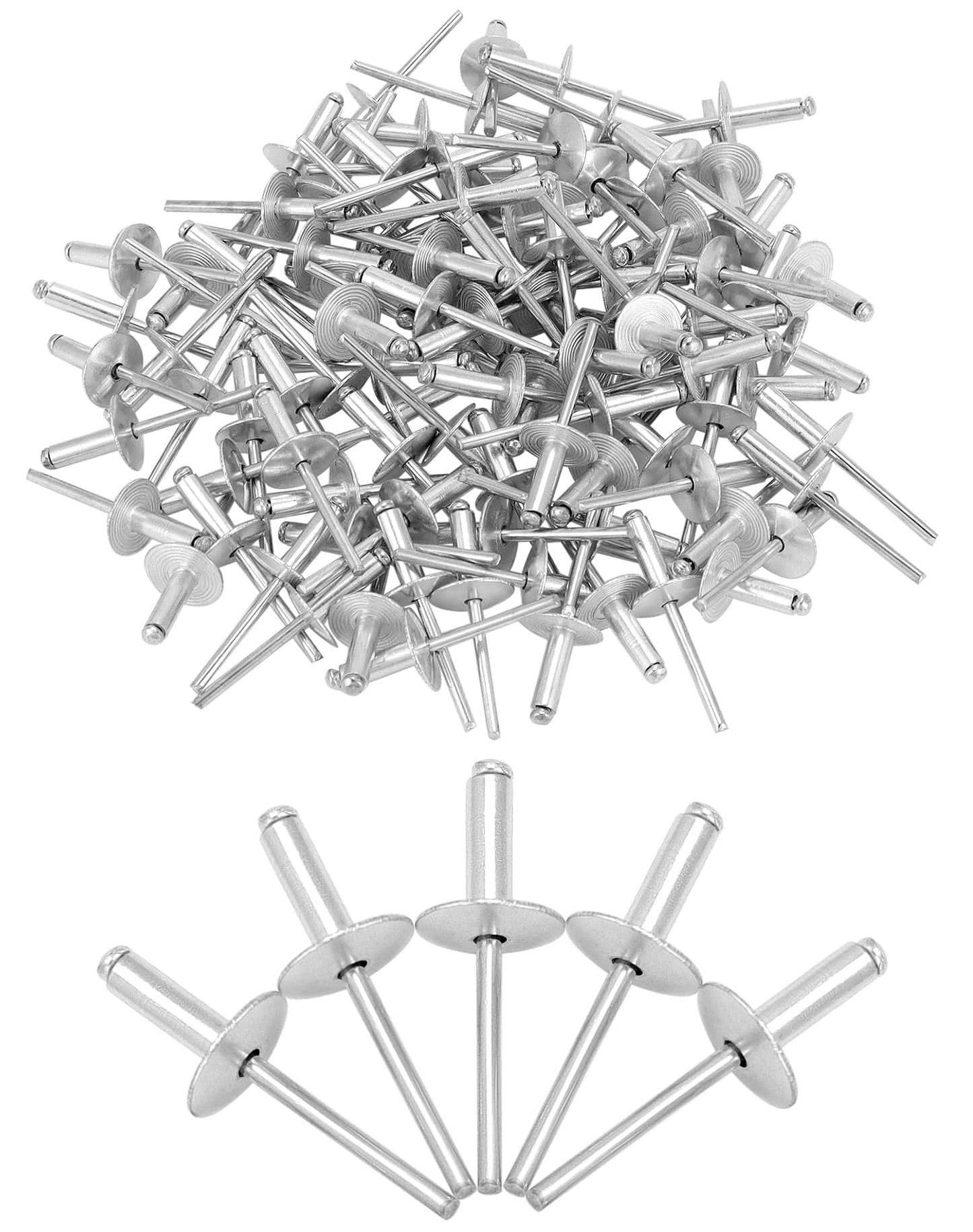 QWORK Large Flange Blind Rivets, 500 Pcs Blind Rivet, 5/8" Flange Diameter, 3/16" x 5/8"