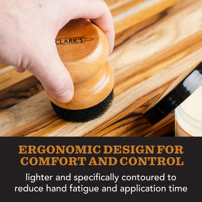 CLARK'S Round Applicator for Oil and Wax - Enhanced V2 Design - Ideal for Cutting Boards - Butcher Blocks - Wood Utensils - Cutting Board Oil Applicator - Cutting Board Sponge