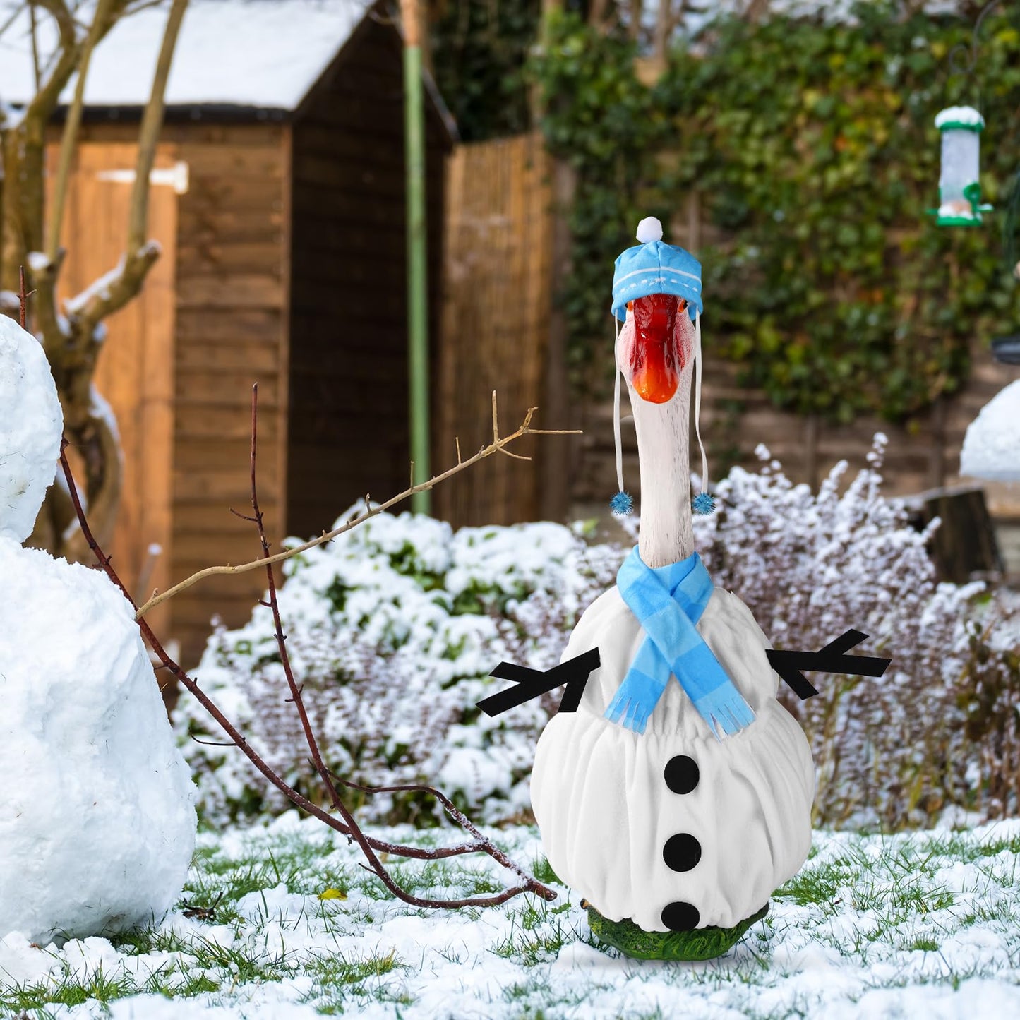 Cute Christmas Goose Costume - Winter Goose Outfit for Outdoor Statue Decoration