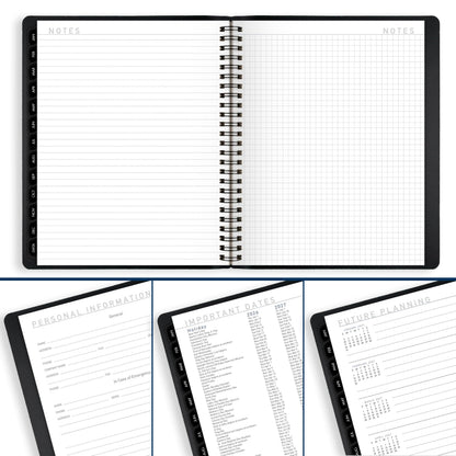 AT-A-GLANCE 2026 Planner, Weekly & Monthly, 7" x 8.75", Medium, Contemporary Lite, Black (70545X0526)