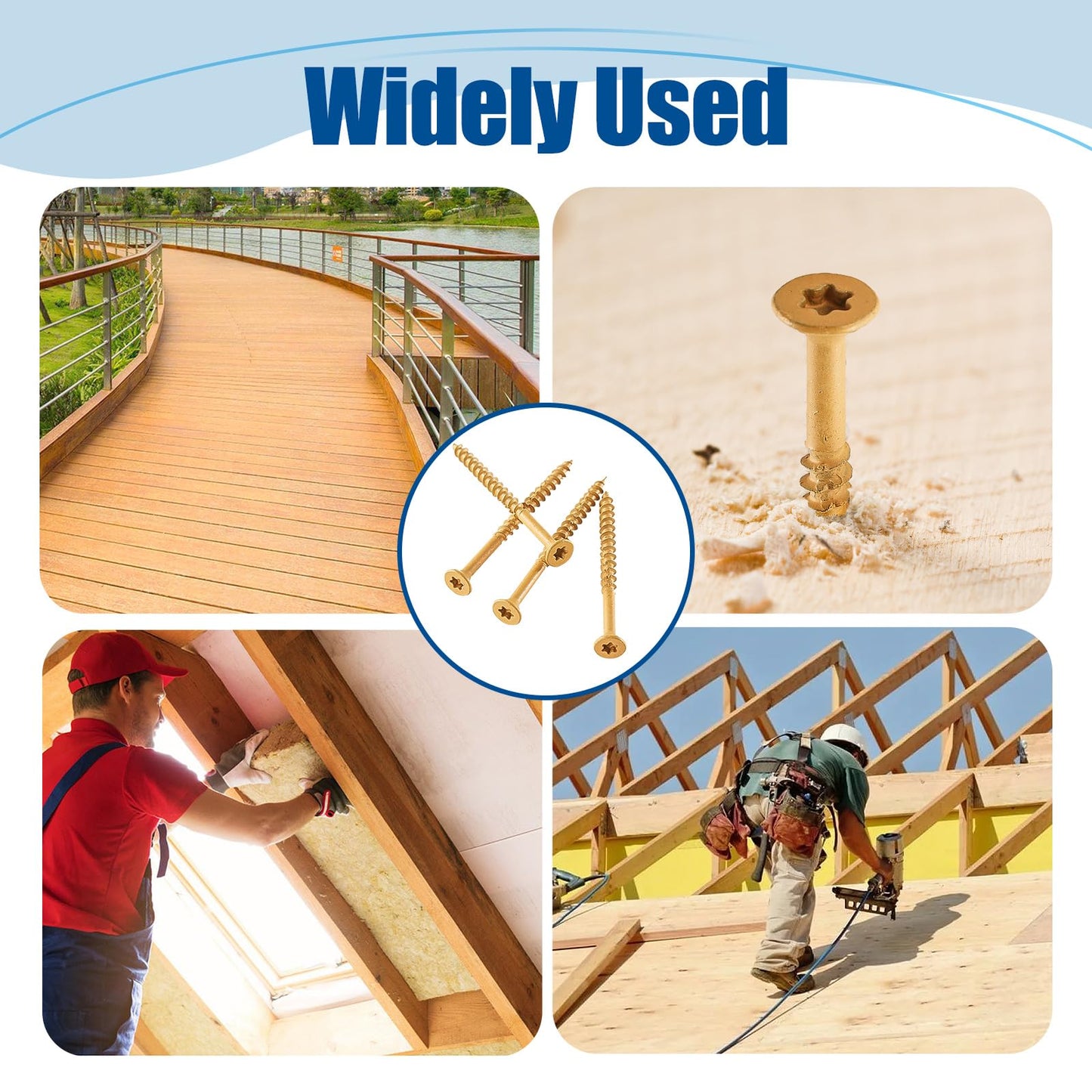 ANCHOREASE Wood Screws #8×2", 300 Pcs, Deck Screws, Rust Resistant, Exterior Epoxy Coated, Outdoor Decking Screws, Torx/Star Drive Head Deck Screw, 2 Pcs T25 Star Bit Included, Tan