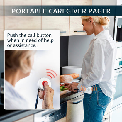 SYNLETT Call Button for Elderly and Caregiver Pager Portable SOS Alert System Alarm for Nurse Call Seniors Patients Emergency Home