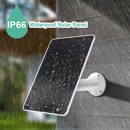 USB Solar Panel for Ring Camera - Type-C Solar Panel Charger 5v 6w with 10ft Waterproof Charging Cable, Micro-USB & USB-C & Barrel Port, IP66 Weatherproof,Includes Secure Wall Mount