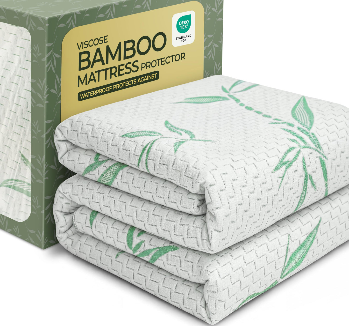 Beddora Bamboo Mattress Protector Queen – 100% Waterproof TPU, Cooling Breathable Viscose from Bamboo, Noiseless Fitted Style, Deep Pocket Fits 18–21"