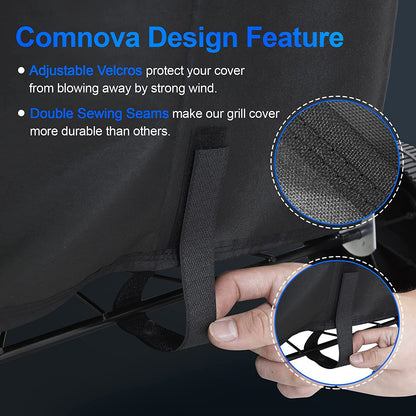 Comnova 22 Inch Kettle Grill Cover - 600D BBQ Cover for Weber Charcoal Grill, Heavy Duty & Waterproof for Weber Master Touch, Original Kettle Grill and More