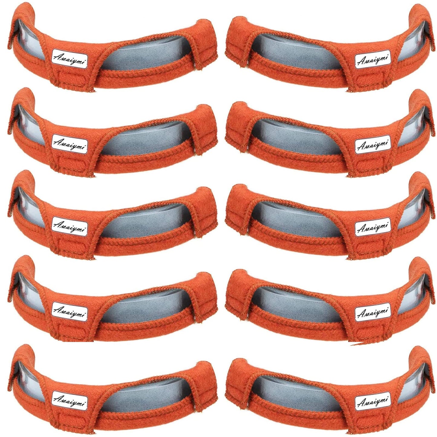 Awaiymi 10Pcs Hard Hat Sweatband Washable, Cotton Hard Hat Liner,Reusable Hard Hat Accessories, Antiperspirant Belt Air Cushion Sweatband Helmet Comforter Pad, Orange