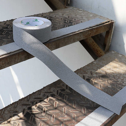 BOMEI PACK Heavy Duty Grey Anti Slip Tape, Waterproof Non Slip Safety Tape for Stair Steps Outdoor/Indoor, 2Rolls Grip Traction Tape 2 Inch x 33Ft