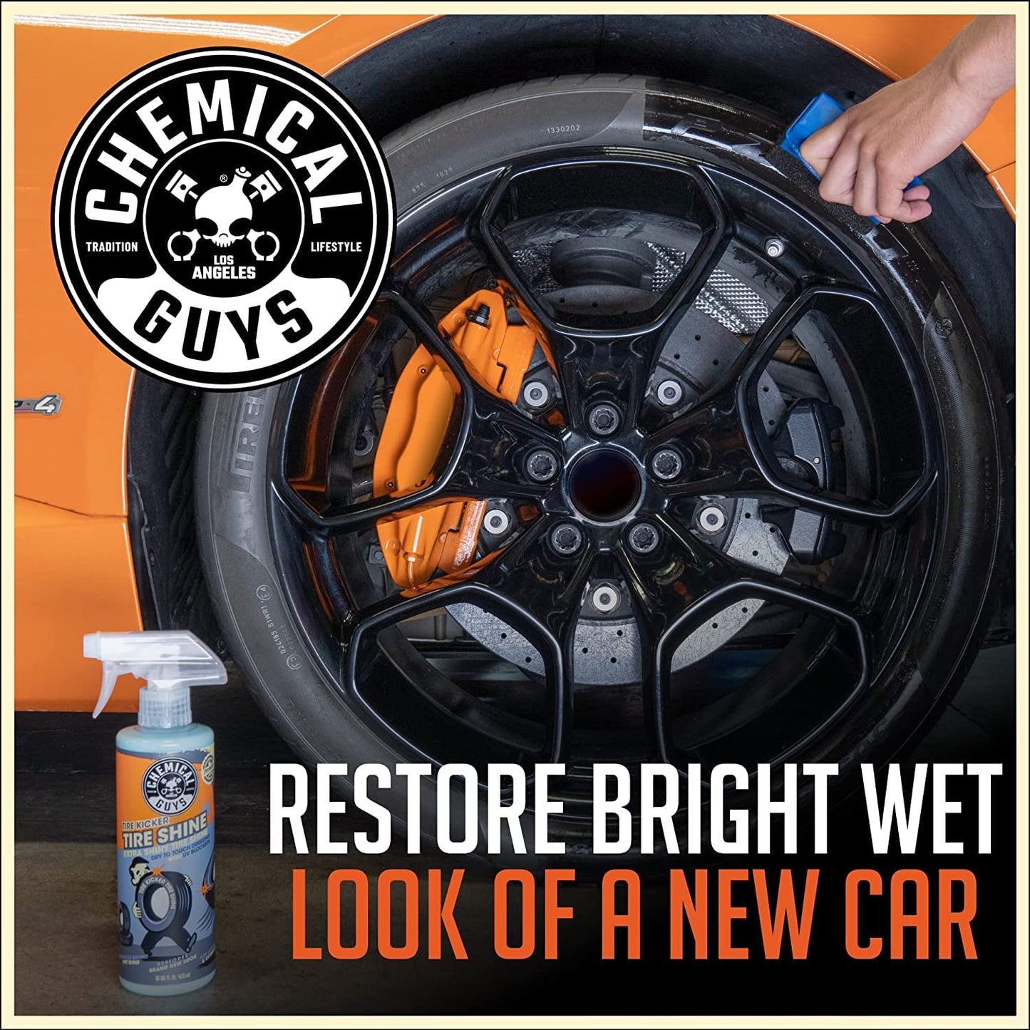 Chemical Guys Tire Kicker Sprayable Extra Glossy Tire Shine (Works on Rubber, Vinyl & Plastic), Great for Cars, Trucks, SUVs, Motorcycles, RVs & More, 473 ml (2 Pack)