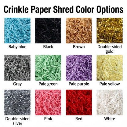 1LB (455g) Double Sided Silver Shredded Tissue Paper for Packing Gift Boxes - Premium Crinkle Cut Baskets Filler Shredded Paper, Recyclable Hamper Fillers for Packaging, Crafting & Gifting