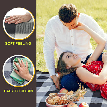PortableAnd Large Picnic & Outdoor Blanket Sand Proof and Waterproof Picnic Blanket Tote for Camping Hiking Festivals Travelling