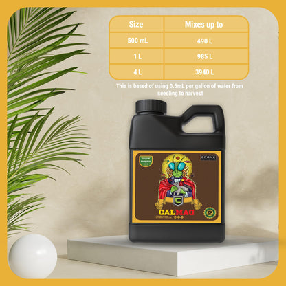 Cronk Nutrients CalMag 2-0-0 - Calcium, Magnesium and Iron Plant Fertilizer – Compatible with Soil, Soilless and Hydroponic Garden – Correct Common Deficiencies for Indoor & Outdoor Plants - 1L
