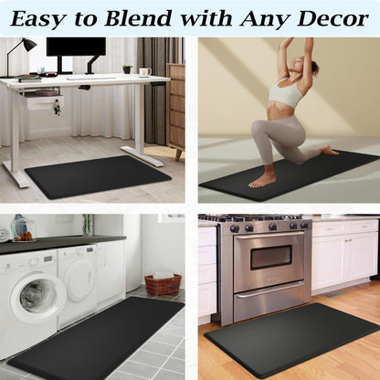 Artnice Kitchen Mats for Floor, 0.75" Cushioned Anti Fatigue Mat, Memory Foam Kitchen Rug, Non Slip Waterproof Comfort Mat for Standing, Home, Office (17.3" x 28", Black)