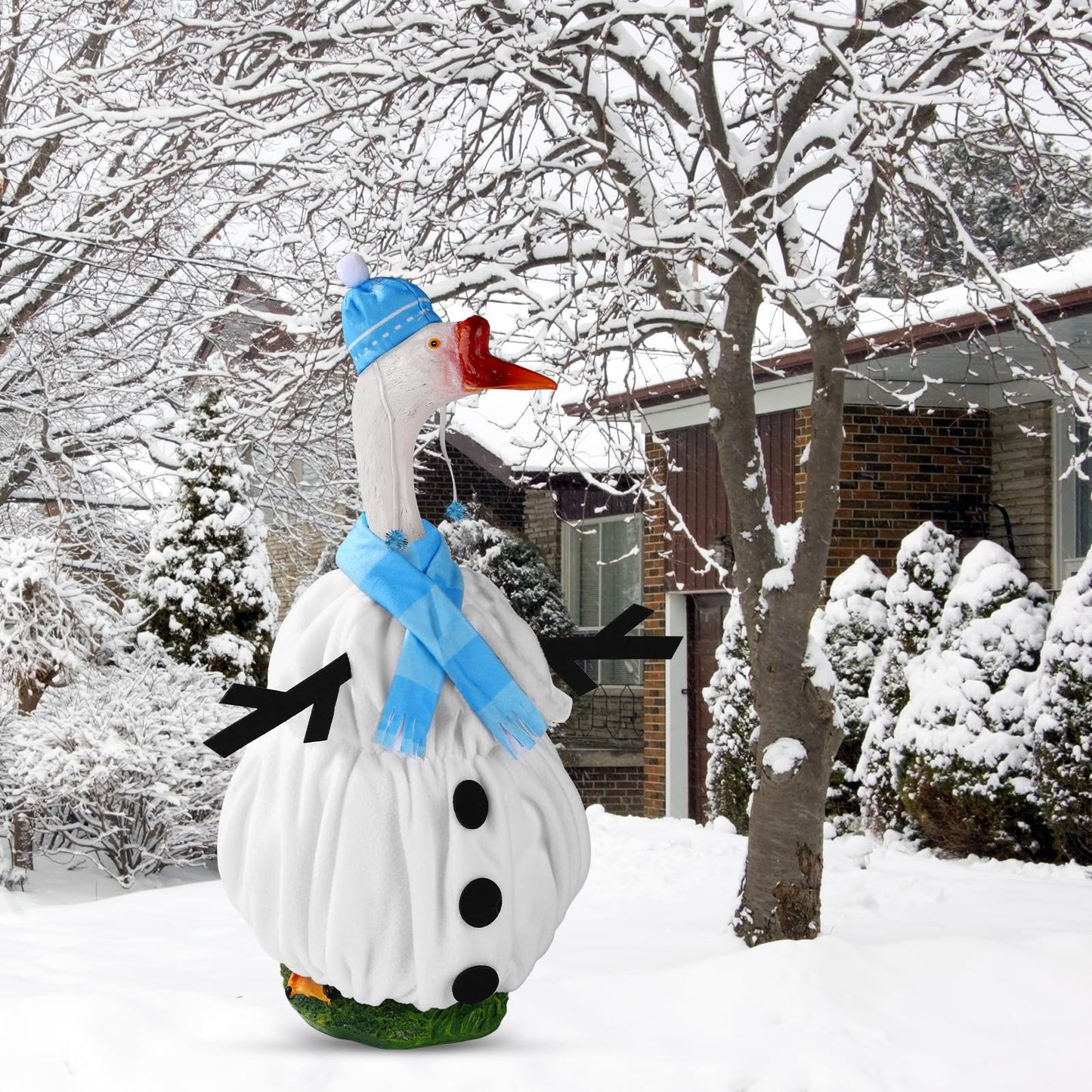 Cute Christmas Goose Costume - Winter Goose Outfit for Outdoor Statue Decoration