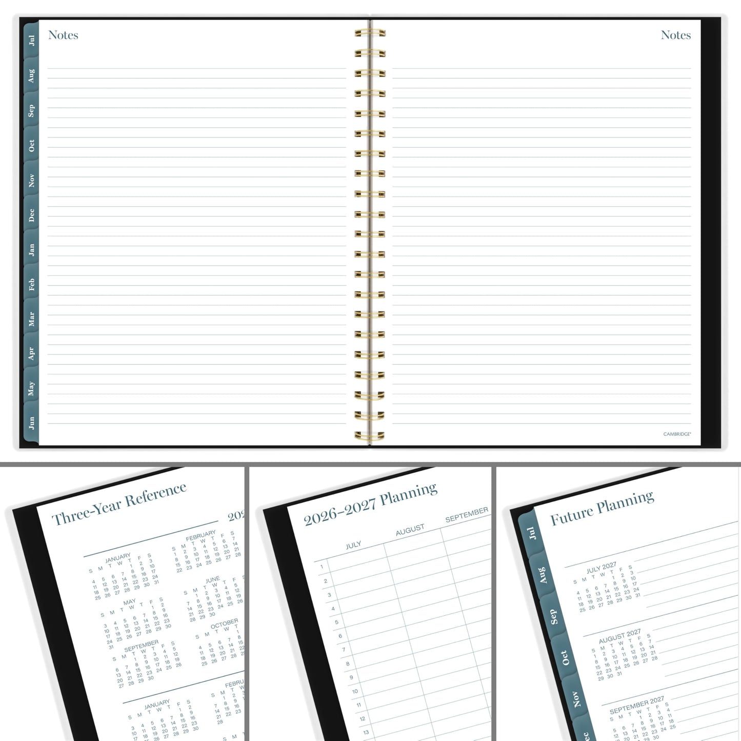 Cambridge Planner 2026-2027 Weekly & Monthly Academic 12-Month July-June, 8-1/2" x 11", Tundra (1798-905A)