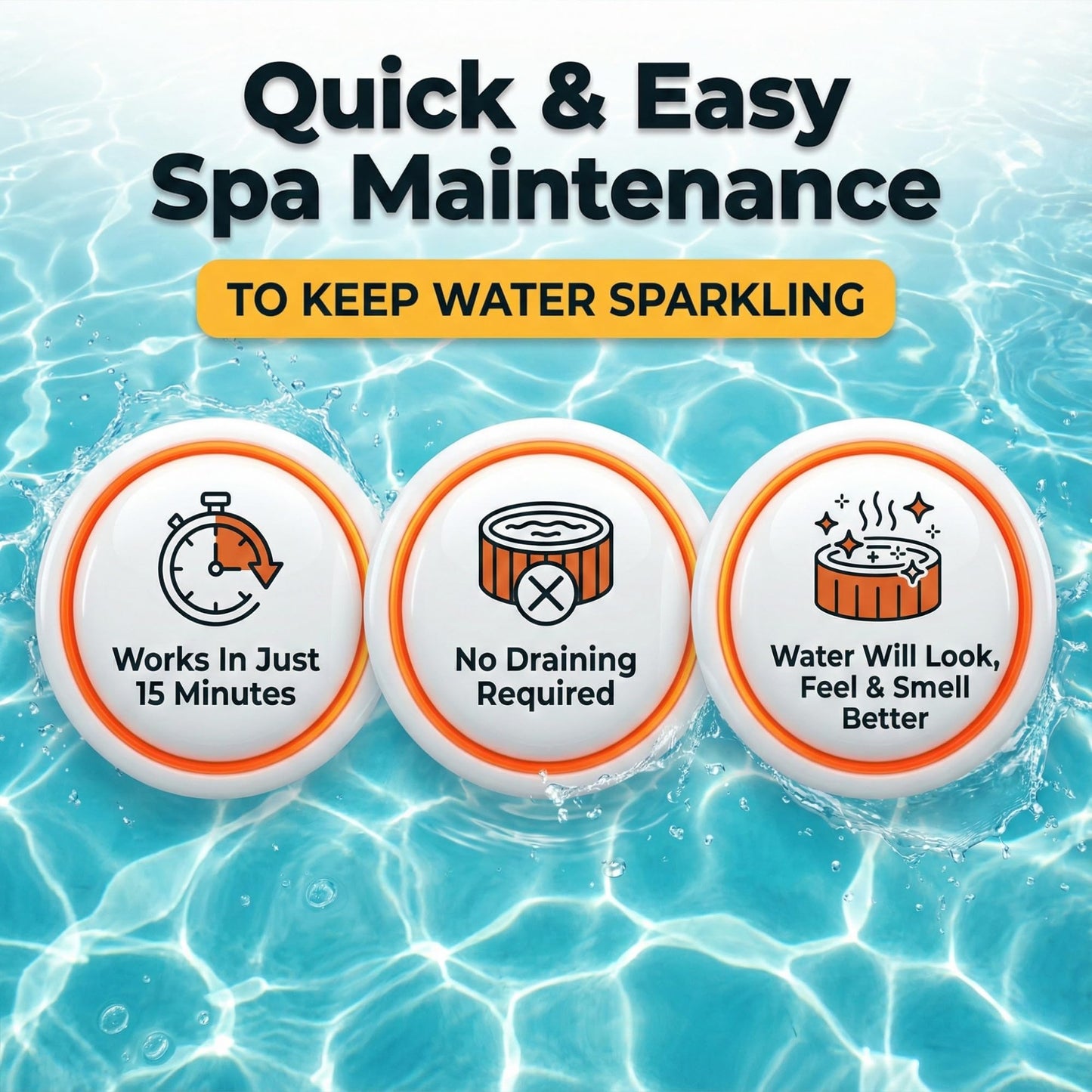 BubbyShine, 5in1 Weekly Hot Tub Cleaner - Spa Clarifier, Natural Enzyme, Conditioner, Scum Absorber, Inflatable Tub Chemicals Starter Kit, Spa Chemicals Cleaner (16 Weeks)