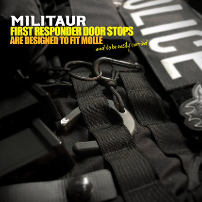Militaur First Responder Door Stop/Jam Black (3 Pack) – Fits Molle, Tactical Door Jam for Police, EMS, EMT, Firefighters, Security