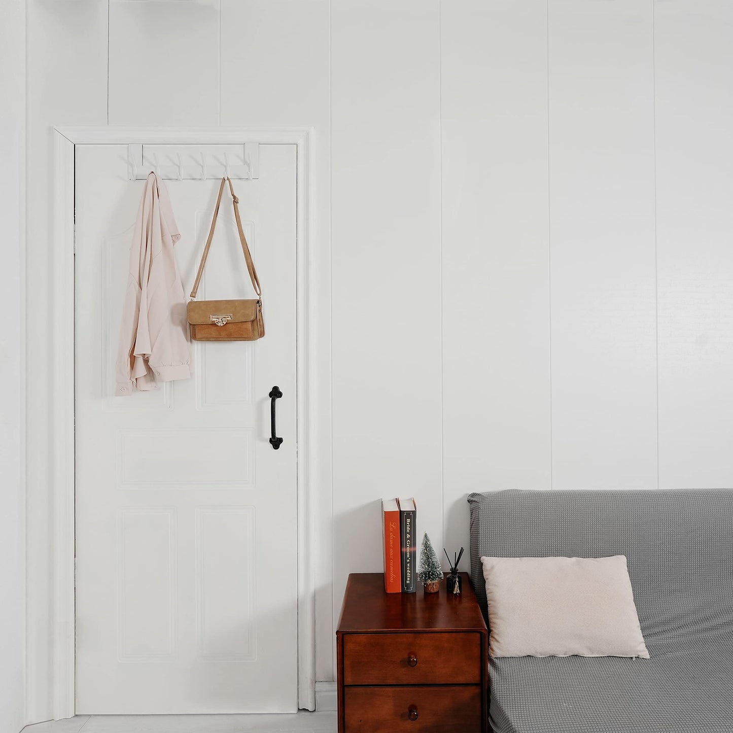 WEBI Over The Door Hook,Over Door Towel Rack,Door Hanger,Door Coat Hanger,Over The Door Coat Rack,Door Hooks for Hanging Clothes,Towels,Behind Back of Bathroom,White