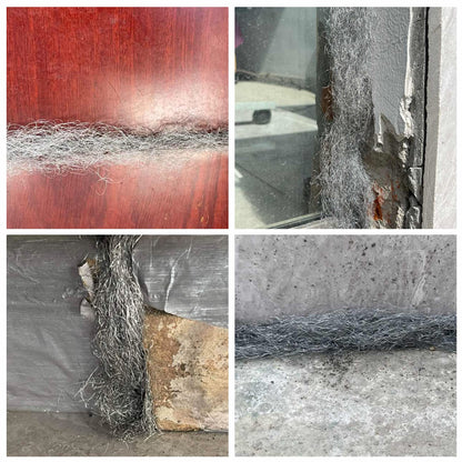 78 Feet Steel Wool Fill Fabric, Steel Wool Blend Hardware Cloth Gap Blocker for Holes Wall Cracks Vents in Garden House Garage (6 Rolls)