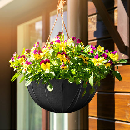 14inch Round Fabric Planter Basket Liner- 4Pcs Felt Flower Pot Liners-Hanging Plant Basket Fiber Insert for Garden Wall Hanging Planter Flower Vegetables