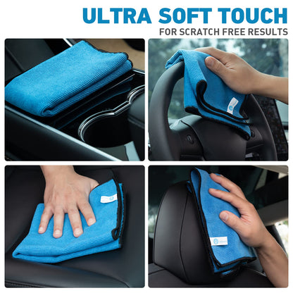 WEAWE Microfiber Towels for Cars - 7 Pack (23.6" x 15.7") 450-GSM, High & Short Pile Micro Fiber Cleaning Cloth for Car Washing Drying & Auto Detailing, Water Absorption Lint Free & Streak Free