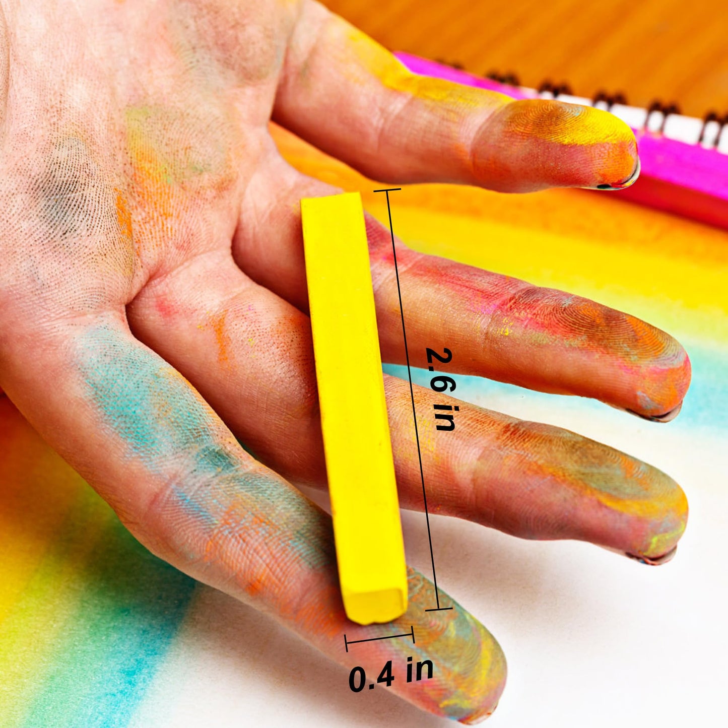 Dlicoda Soft Pastel Sticks, 36 Vibrant Colors Artist Chalk Sticks for Drawing, Blending, and Shading, Adult Art Supplies