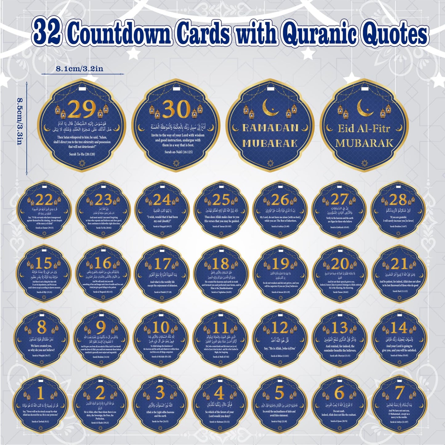 Ramadan Calendar Decorations, Acrylic Eid Light with Countdown Calendar,Ramadan Mubarak Gift for Home and Table Centerpieces