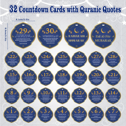 Ramadan Calendar Decorations, Acrylic Eid Light with Countdown Calendar,Ramadan Mubarak Gift for Home and Table Centerpieces
