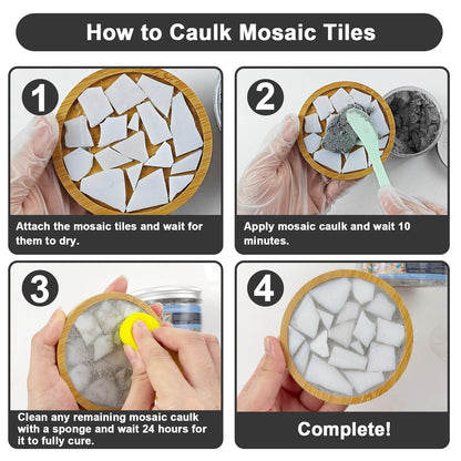 WAN2TLK Mosaic Crystal Grout Kit, Mosaic Tile Accessories, No Water Needed, Direct caulking, Essential for Handmade Grouting, Mosaic Crystal Sealant for All Tiles & Surfaces