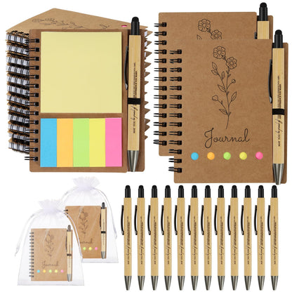 12 Sets Thank You Gifts, Employee Appreciation Gifts, Inspirational Notebooks With Sticky,Inspirational Pens And Gift Bags,Mini Motivational Notebooks for Employee Teacher Staff Coworker