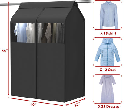 Simple Houseware Garment Covers for Clothes Rack/Closet/Hanging Clothes, Enclosed Clear Window, Dark Grey