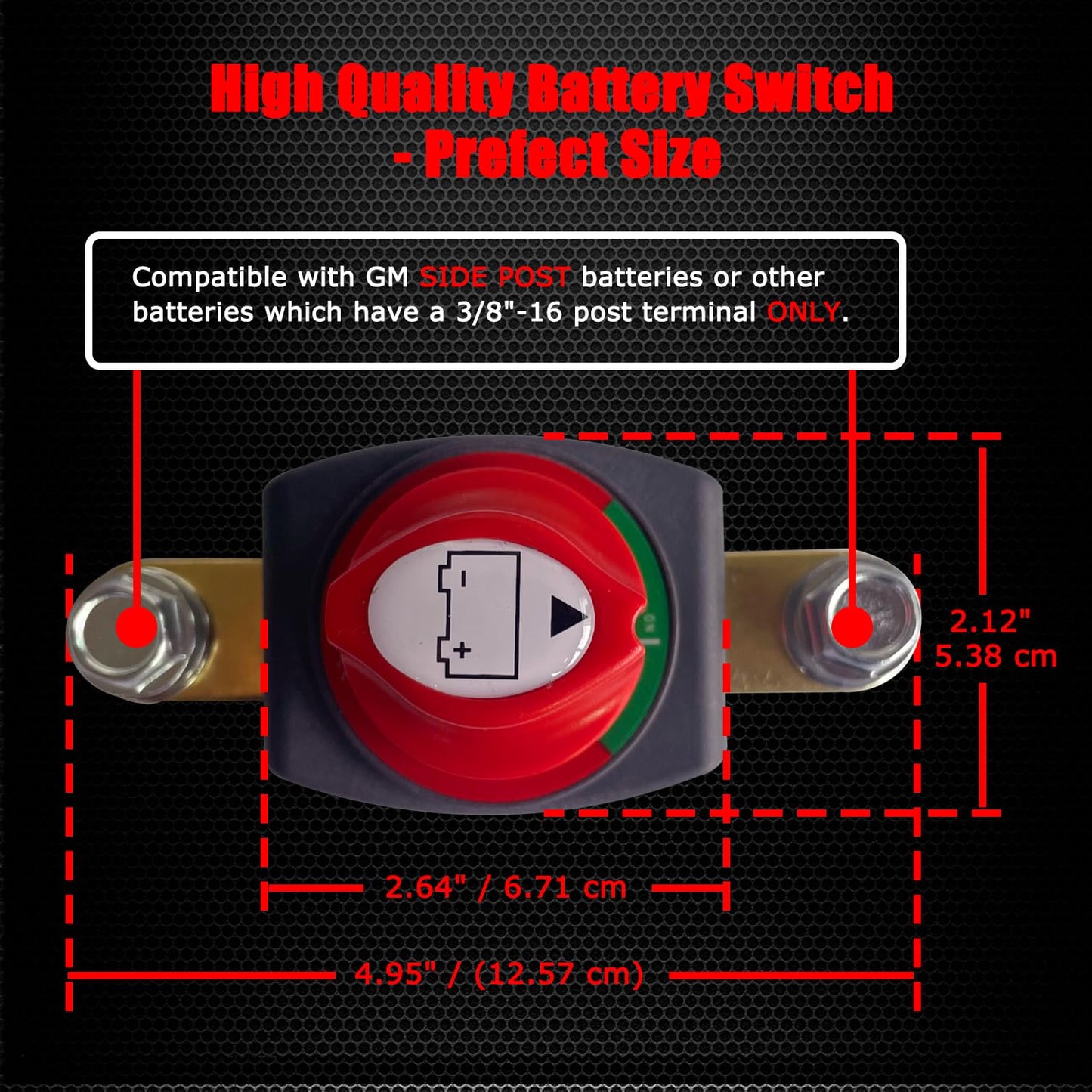 Ampper Side Post Battery Disconnect Switch, 12-48 V Battery Power Cut Master Switch Disconnect Isolator for Car, Vehicle, RV and Boat (On/Off)