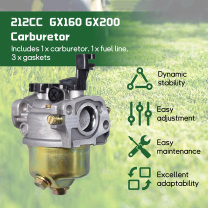 ALL-CARB 212cc Carburetor Replacement for Honda GX120 GX140 GX160 GX200 5.5HP 6.5HP 16100-ZH8-W61 W/Choke Lever Carb