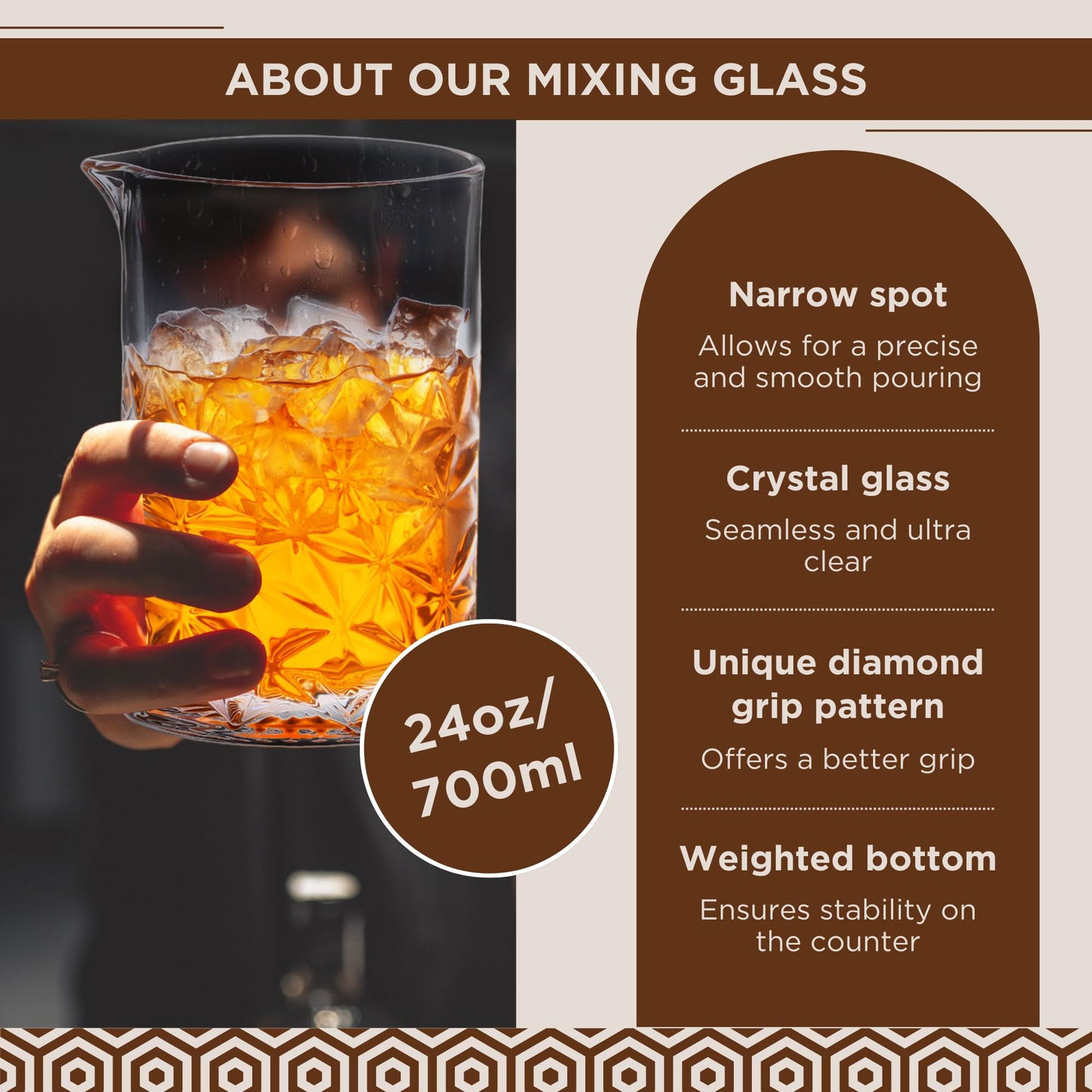 TEAVAS Cocktail Mixing Glass Set with Hawthorne Strainer - Mixology Pitcher for Stirrer Cocktails - Bartender Kit - Birthday Gifts for Friends & Family