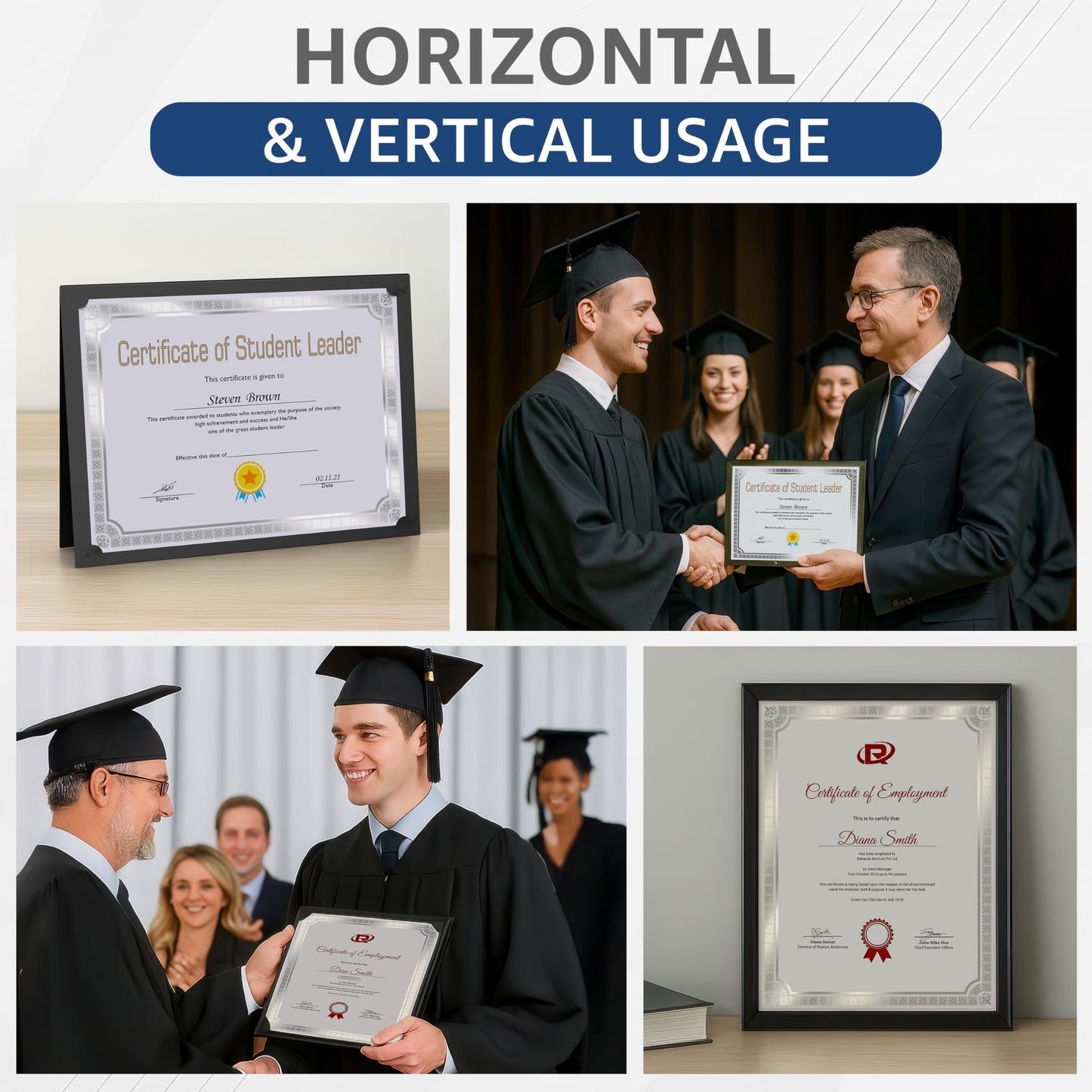 50 Certificate Paper 8.5 x 11 for Printing - Blank Certificate Papers for Award Certificates & Diploma Paper - Premium Silver Foil Award Papers Cardstock for Awards & Certificates Graduation