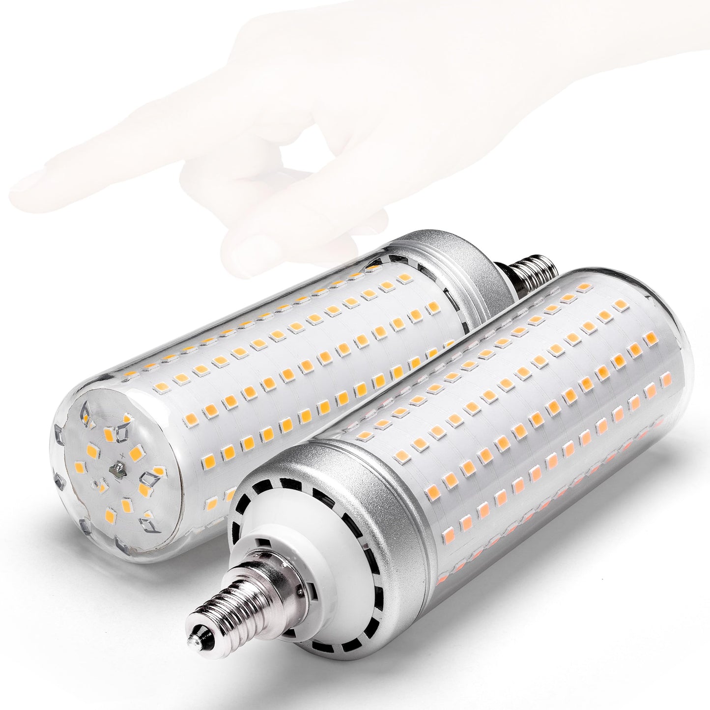 E12 200W Equivalent LED Candelabra Corn Light Bulbs,4000K Natural White, 3000 Lumen T6 E12 20W LED Chandelier Light Bulbs for Ceiling Fan Pendant Lighting Desk Lamp, Non-dimmable, 2 Pack