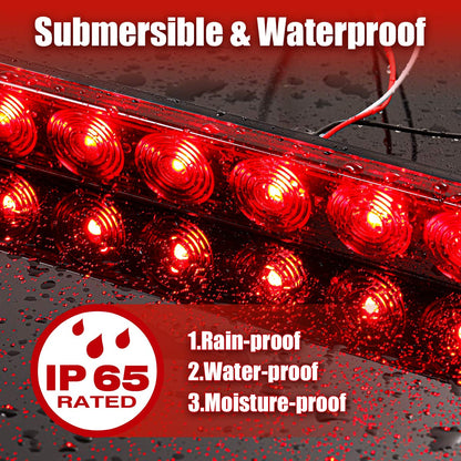 CZC AUTO 16 Inch 11 LED Trailer Light Bar Strip 2 PCS 12V Tail Light Waterproof Red Light for Tail Running Stop Brake Turn Signal Marker Light ID Bar on RV Truck Boat Trailers