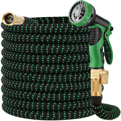 25 FT Garden Hose Expandable Hose - All New 2026 Flexible Water Hose with 10 Functions Spray Nozzle - Car Wash Hose with Solid Brass Connector, Leakproof Lightweight Expanding Pipe for Yard,Outdoor