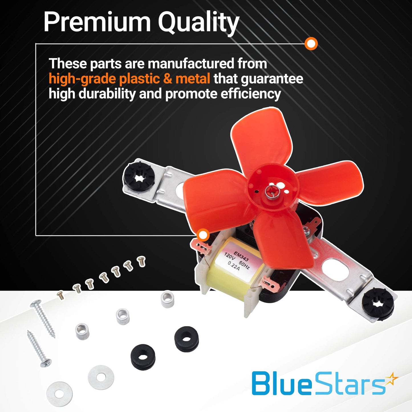 BlueStars Upgraded 482731 Evaporator Fan Motor Kit - Easy to Install - for Whirlpool Kenmore Refrigerators/Freezers - Replaces 0056801 1100473 PS376645 AP3110929 R0950025