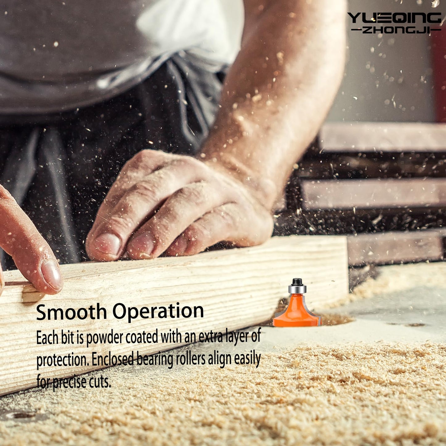 Yueqing Zhongji 1/4 Shank Router Bit Router bits 1/4 Shank-6.35MM Shank 12 Piece Router bit Set Tungsten Carbide Router Bit Professional Level Router bits 1/4 Shank Set ﻿