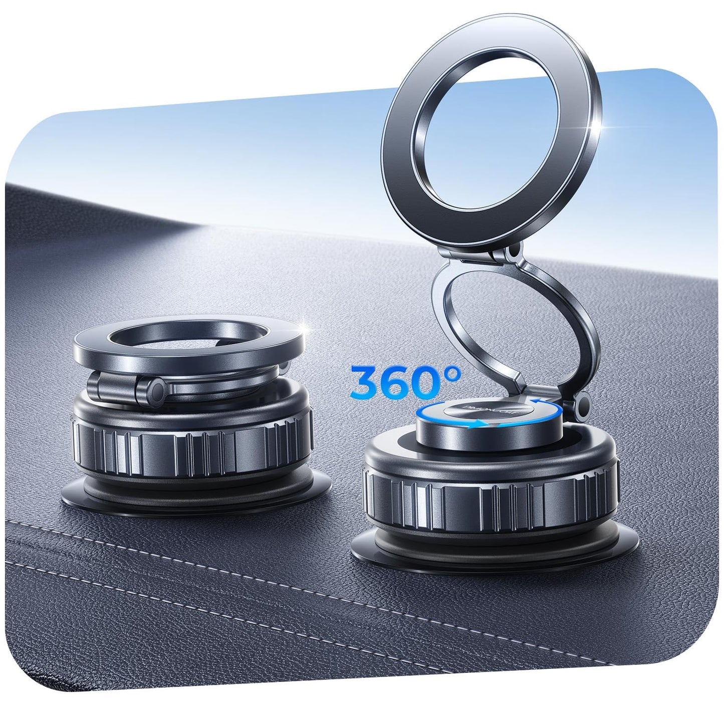 DIMONCOAT 2026 Upgraded for Car Mount Vacuum Magnetic Phone Holder Car, 360° Adjustable Suction Cup Phone Stand [109+LBS Suction & 2800gf Magnetic] for Car Accessories 17 Pro Max