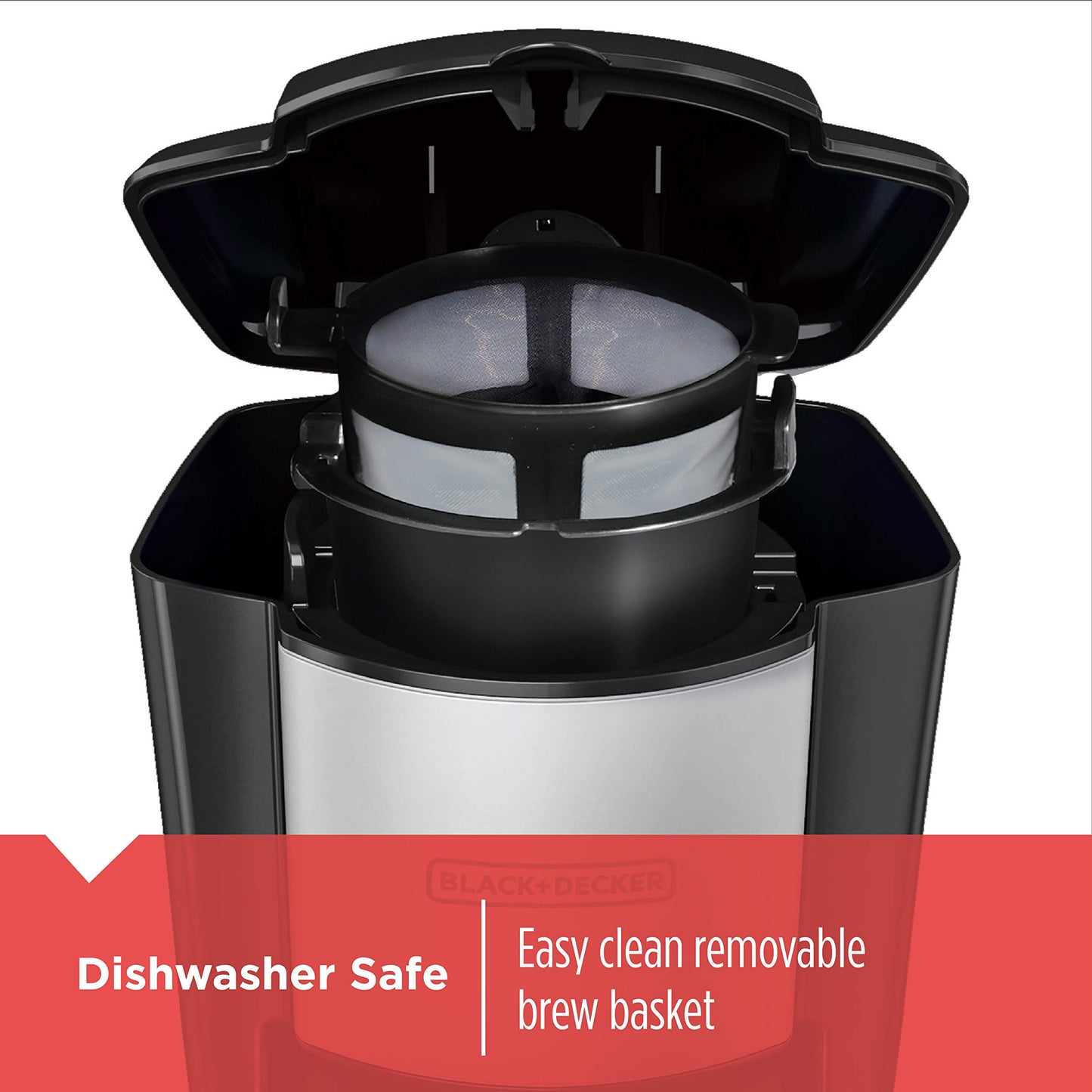 BLACK+DECKER Single Serve Coffee Maker, Includes One Dishwasher Safe Travel Mug (16oz), CM618C Black