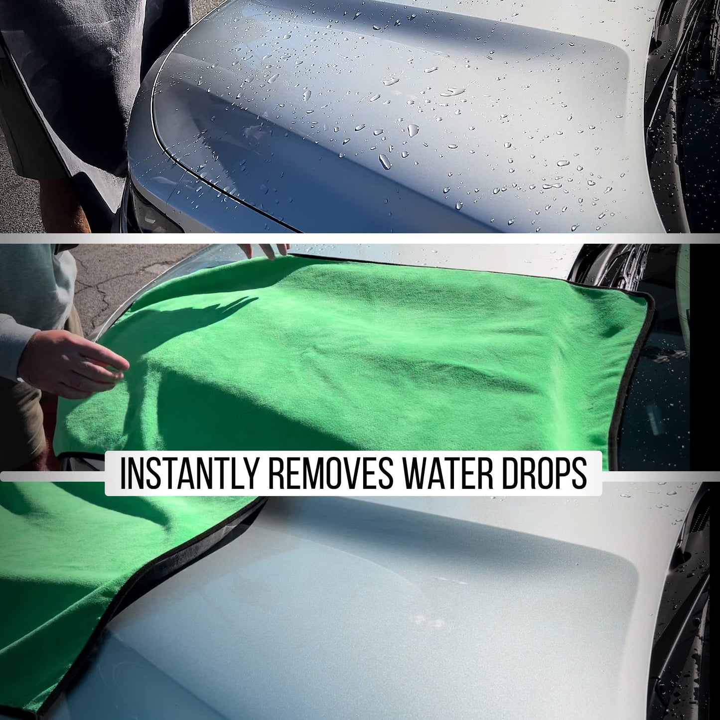 WEST BROS Microfiber Car Drying Towel Extra Large - XL Professional Water Absorber for Cars, Trucks, SUV - Thick Cleaning Cloth 40x24'' 101x61cm 800 GSM