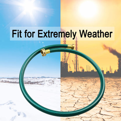 Darnassus PVC Garden Hose 1/2 Inch Green Heavy Duty Water Hose with Solid Brass Fittings,No Leaking, Flexible,for outdoors,Lawns,Patio (15 FT, Green, Brass Fittings)